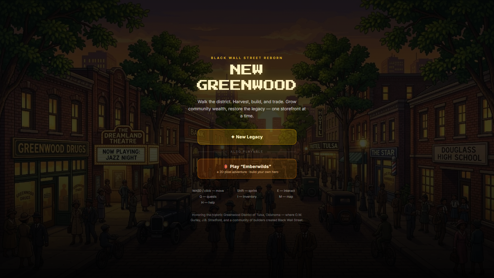 Black Wall Street — interactive economic simulator